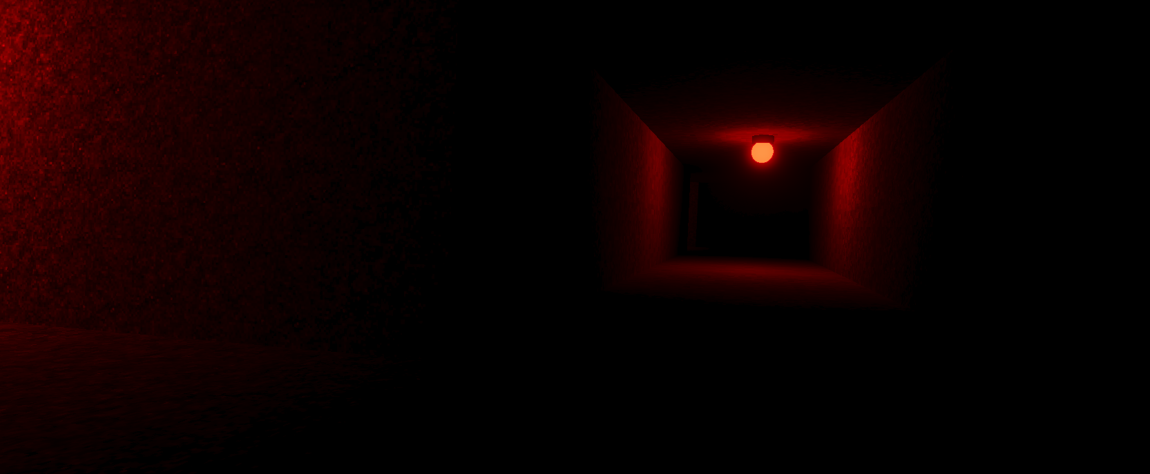 A dark red corridor from Stupid Ape Horror